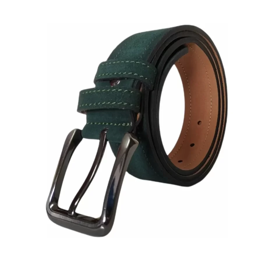 Wide Male Belt For Jeans Emerald Green Suede KARPHBCV00001CXRSX 03