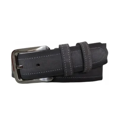 Wide Male Belt For Jeans Grey Suede Leather KARPHBCV00001CXRPY 01