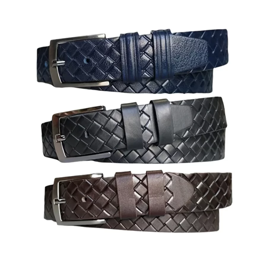 Wide Male Denim Belt 3 Piece Gift Set Real Leather KARPHBCV00001CXRFM 01