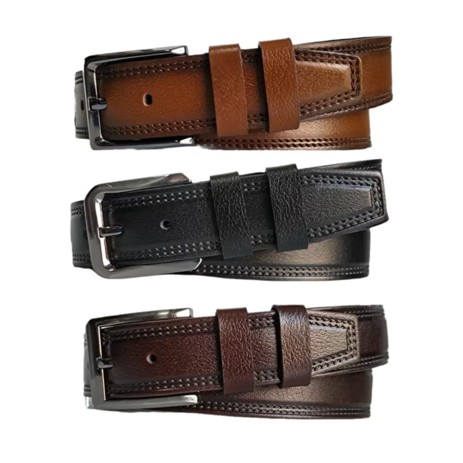 Wide Male Denim Belt 3 Piece Gift Set Real Leather KARPHBCV00001CXRFQ 01
