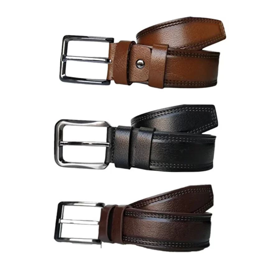 Wide Male Denim Belt 3 Piece Gift Set Real Leather KARPHBCV00001CXRFQ 02