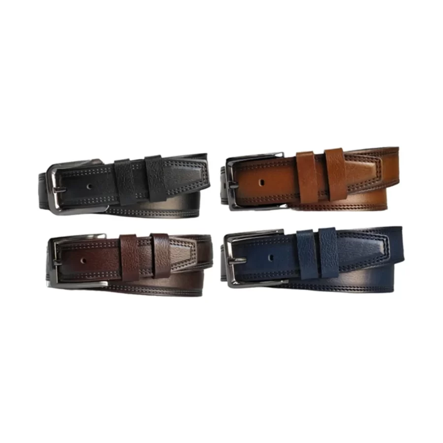 Wide Male Denim Belt 4 Piece Gift Set Real Leather KARPHBCV00001CXRG3 01