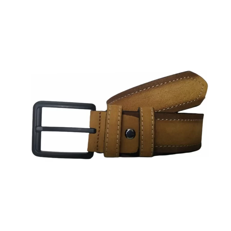 Wide Mens Belts For Denim Mustard Suede Leather KARPHBCV00001CXRSW 02
