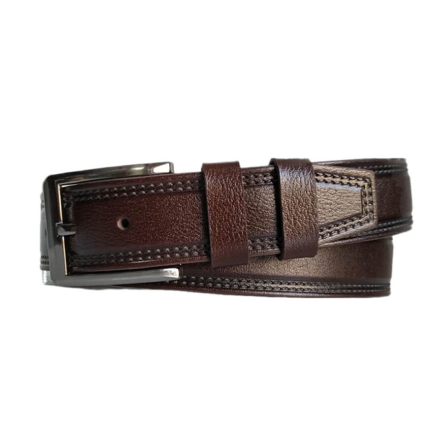 Wide Mens Belts For Denim Real Leather KARPHBCV00001CXRF9 DRBR 1