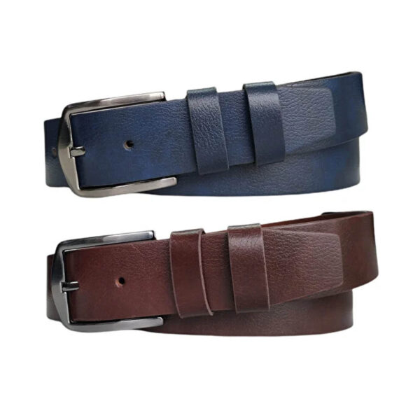 Wide Mens Belts For Jeans 2 Piece Gift Set Real Leather KARPHBCV00001CXR92 SET 1