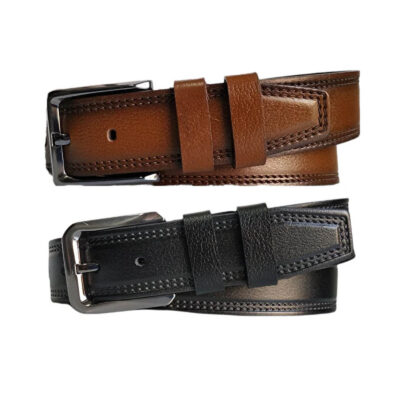Wide Mens Belts For Jeans 2 Piece Gift Set Real Leather KARPHBCV00001CXRFF SET 1