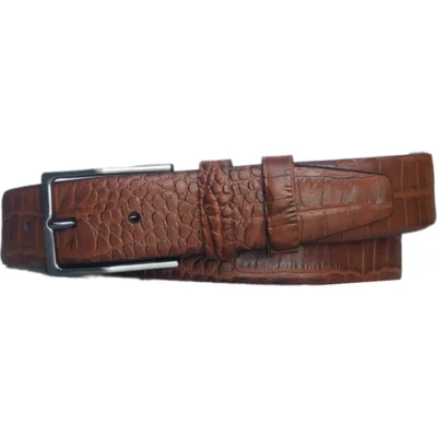 cognac gents belt croco print calfskin KARPHBCV00001CXQZR 01