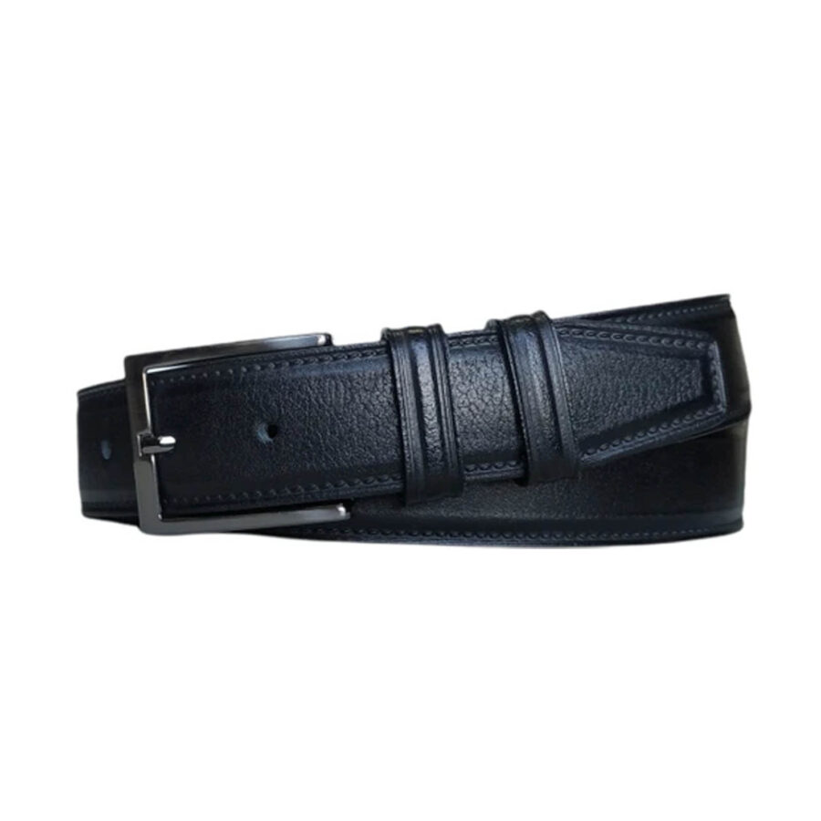 dressing belts for men black stitched calf leather KARPHBCV00001CXRA3 1