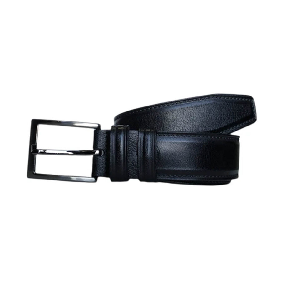 dressing belts for men black stitched calf leather KARPHBCV00001CXRA3 2