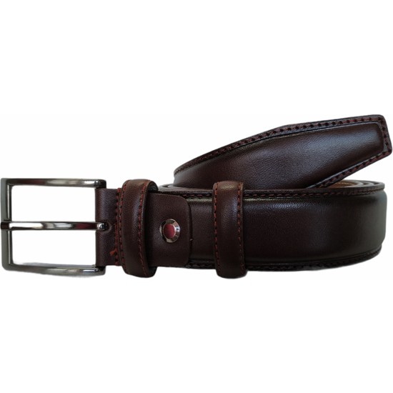 Buy Dressing Belts For Men Brown Leather Stitched - LeatherBeltsOnline.com