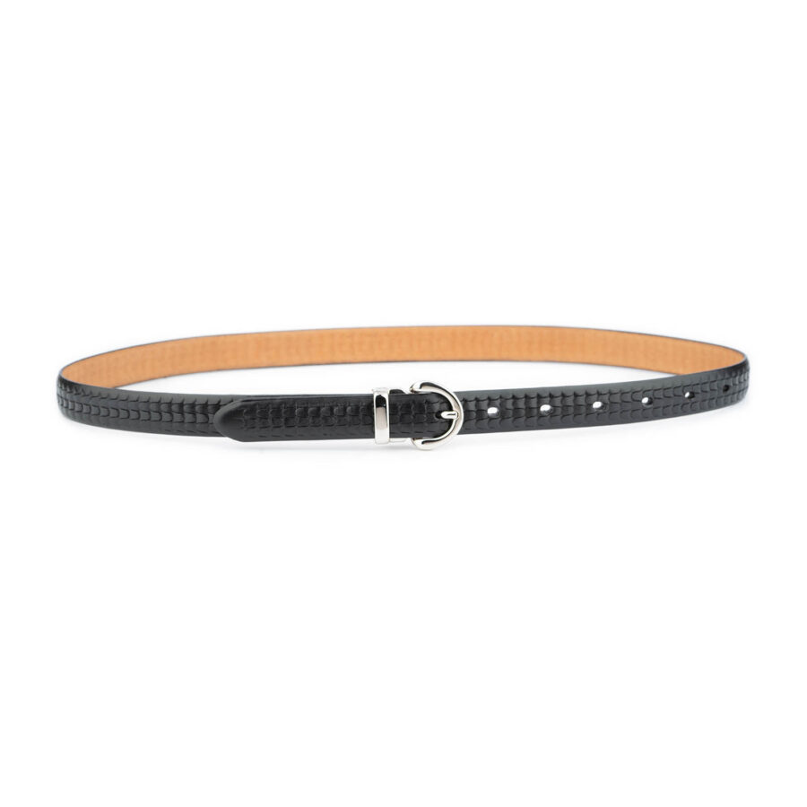 elegant belts for dresses black leather silver buckle 3