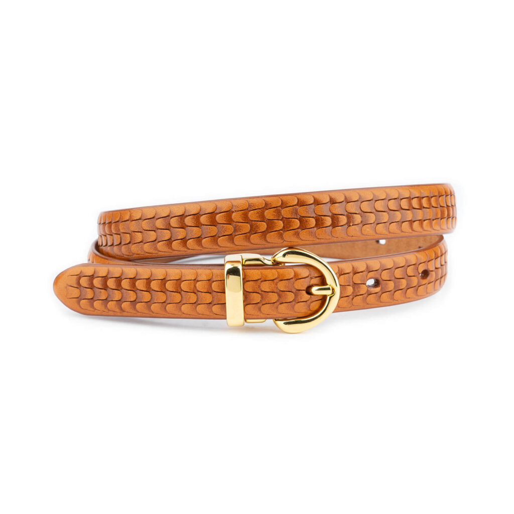 Buy Elegant Light Brown Womens Belt With Golden Buckle 2.0  display picture 1