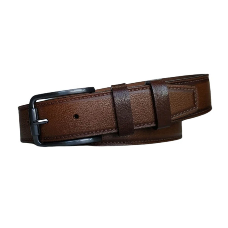gents belt cognac stitched calf leather KARPHBCV00001CXRA3 1