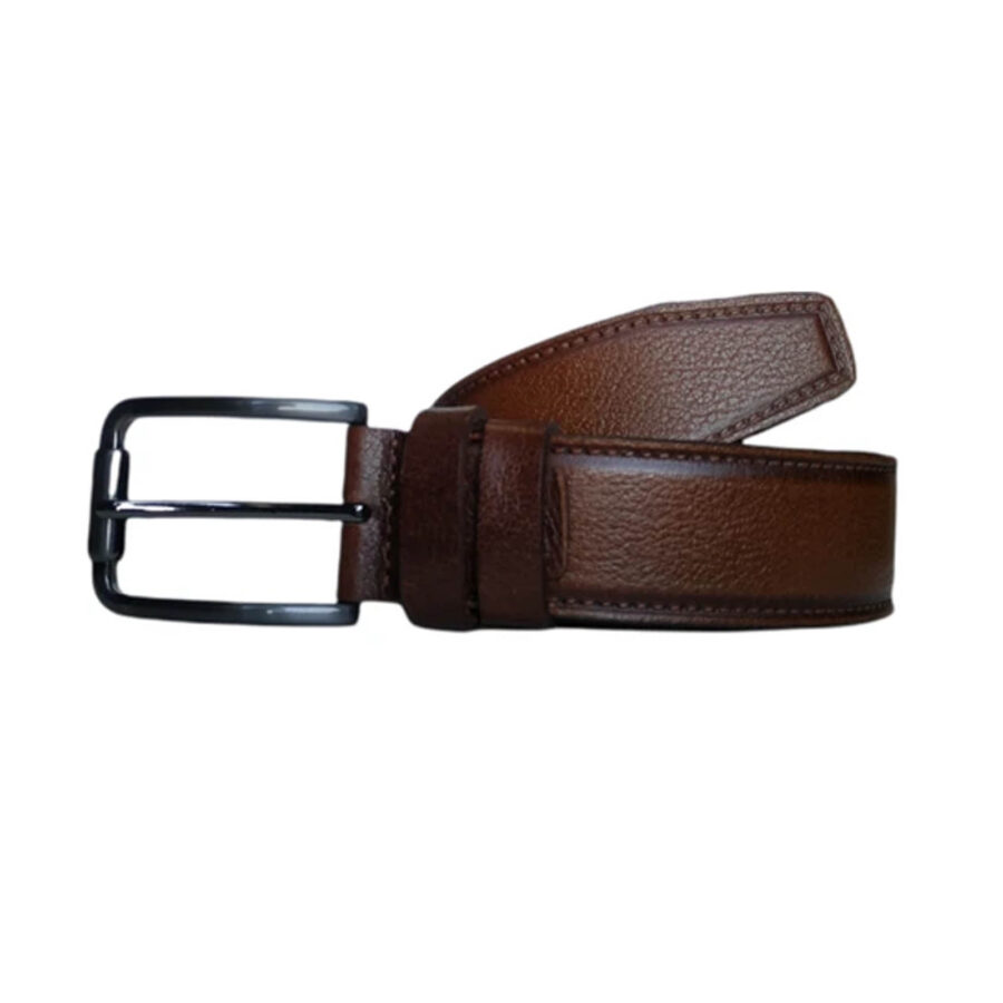 gents belt cognac stitched calf leather KARPHBCV00001CXRA3 2