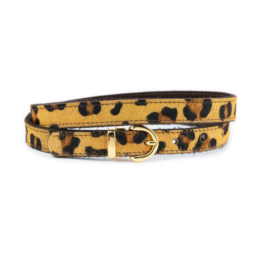 leopard calf hair belt womens buckle gold 2 0 cm 1 LEOHAI20GOLPET