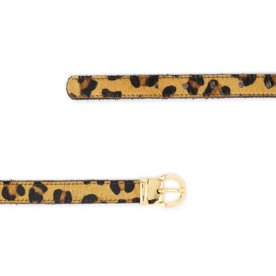 leopard calf hair belt womens buckle gold 2 0 cm 2