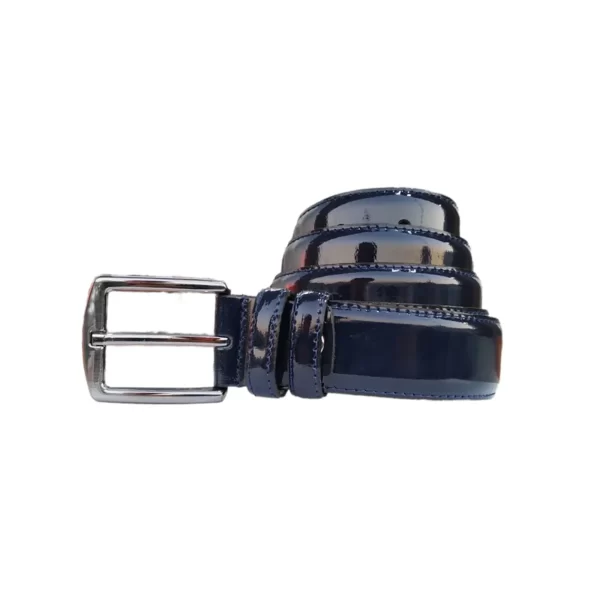 male belt dark blue patent leather stitched KARPHBCV00001CXQYI 01