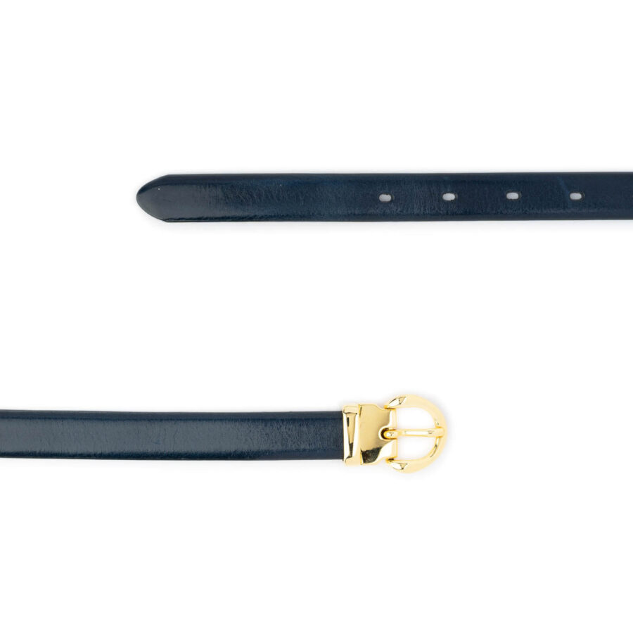 navy blue gold buckle dress belt for women elegant 2 0 cm 2