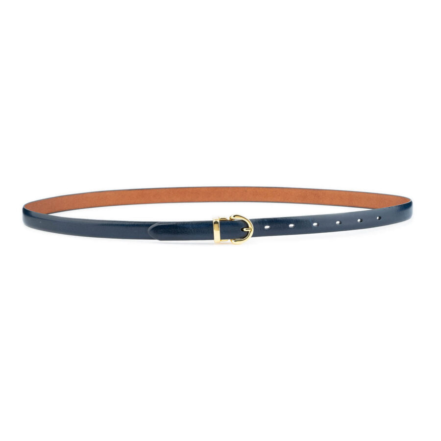 navy blue gold buckle dress belt for women elegant 2 0 cm 3