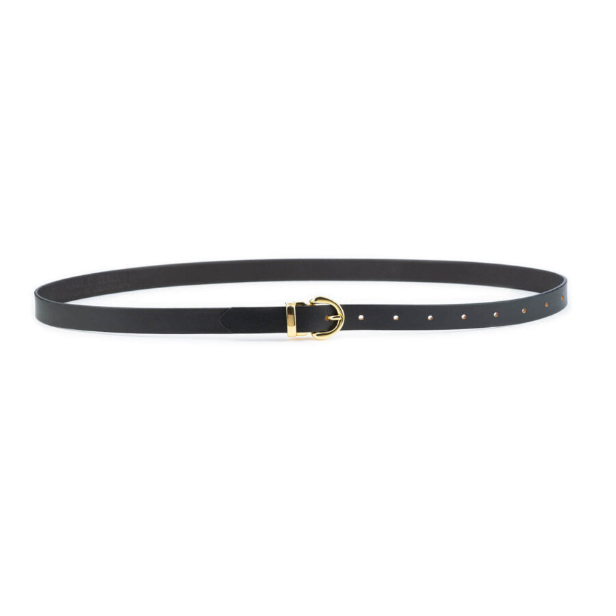 womens black gold belt thin leather 2 0 cm 3