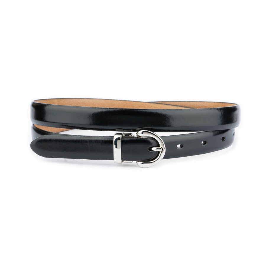 womens classic leather belt black silver buckle 2 0 cm 1 BLASMO2001SILAML
