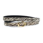 Buy Zebra Print Calf Hair Belt With Gold Buckle Womens 2.0