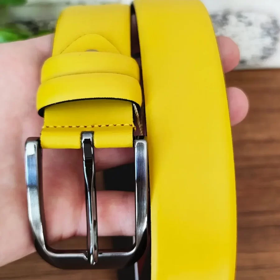 Yellow Leather Belt High Quality 2 org zoom 2