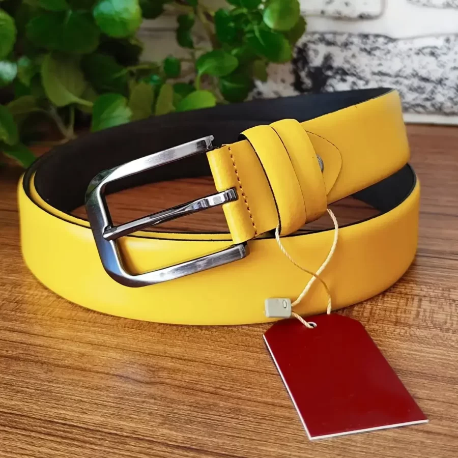 Yellow Leather Belt High Quality 3 org zoom 1