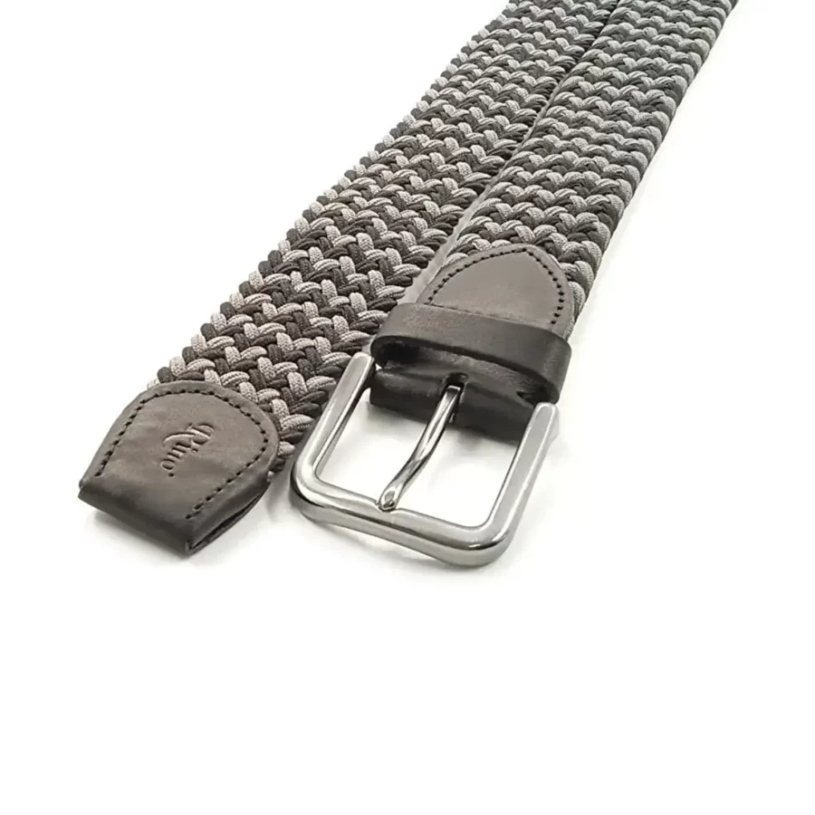 black gray mens stretchy belt woven cotton RIN 006318 3728 12