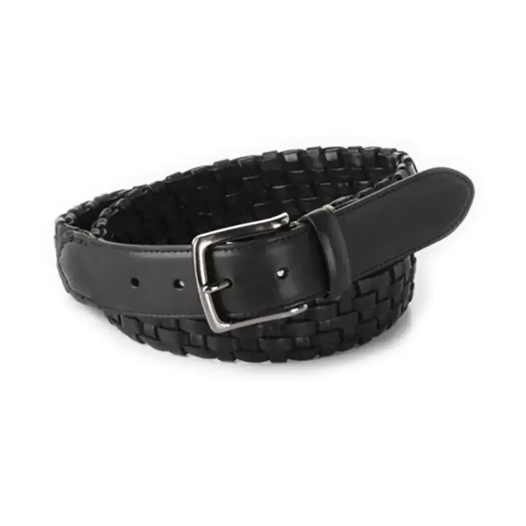Glazed Calf Belt in Black Leather main image 0