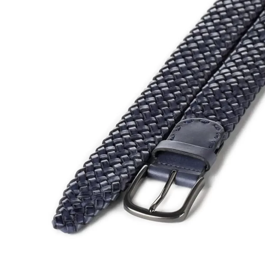 braided gents belt navy blue genuine leather RIN 001031 320 21 1923 32 0121 2