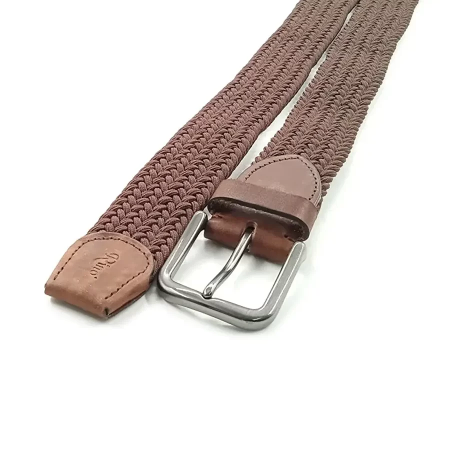 brown mens stretchy belt woven cotton RIN 006318 3728 20