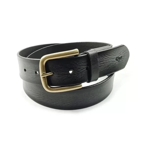 casual gents belt black leather gold buckle RIN 011098 205 01 2690 57 01 1