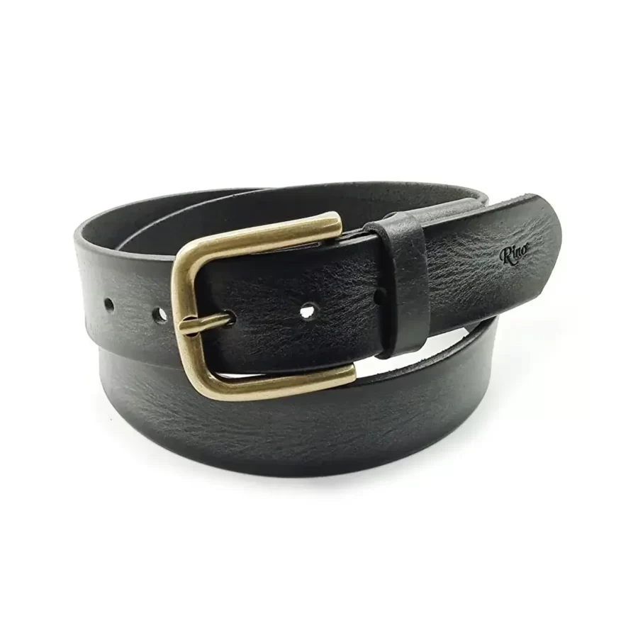 casual gents belt black leather gold buckle RIN 011098 205 01 2690 57 01 1