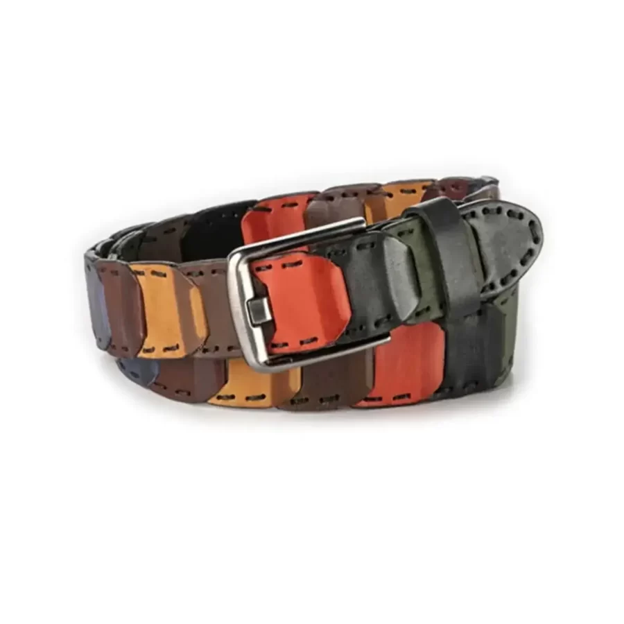 exclusive gents belt multicolor genuine leather RIN 005329 996 99 3842 30 0199 1