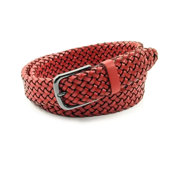 expensive gents belt braided red genuine leather RIN 001031 320 40 1923 31 01 1