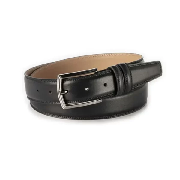 formal gents leather belt black stitched RIN 000020 505 01 3790 30 0101