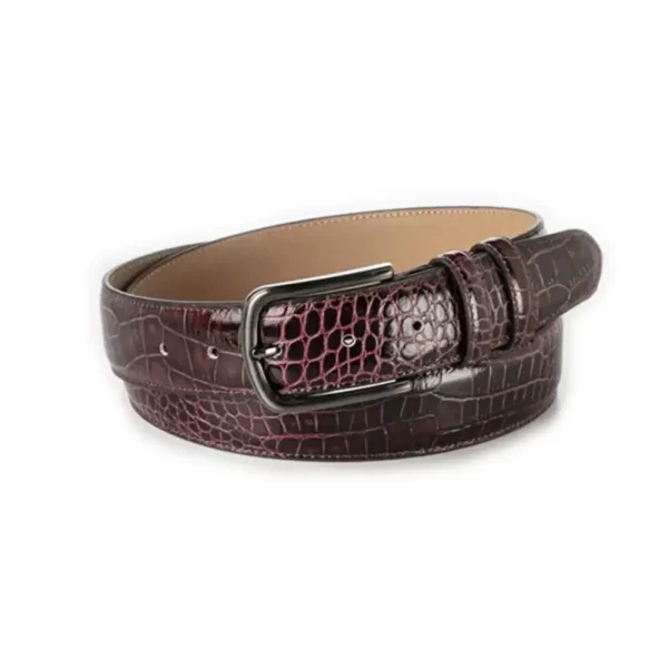 gents belt Burgundy Croc Emboss Calfskin RIN 000019 731 34 3592 32 0134 1