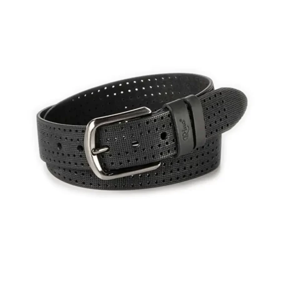 gents belt for jeans black genuine leather RIN 005749 121 01 3644 30 0101 1