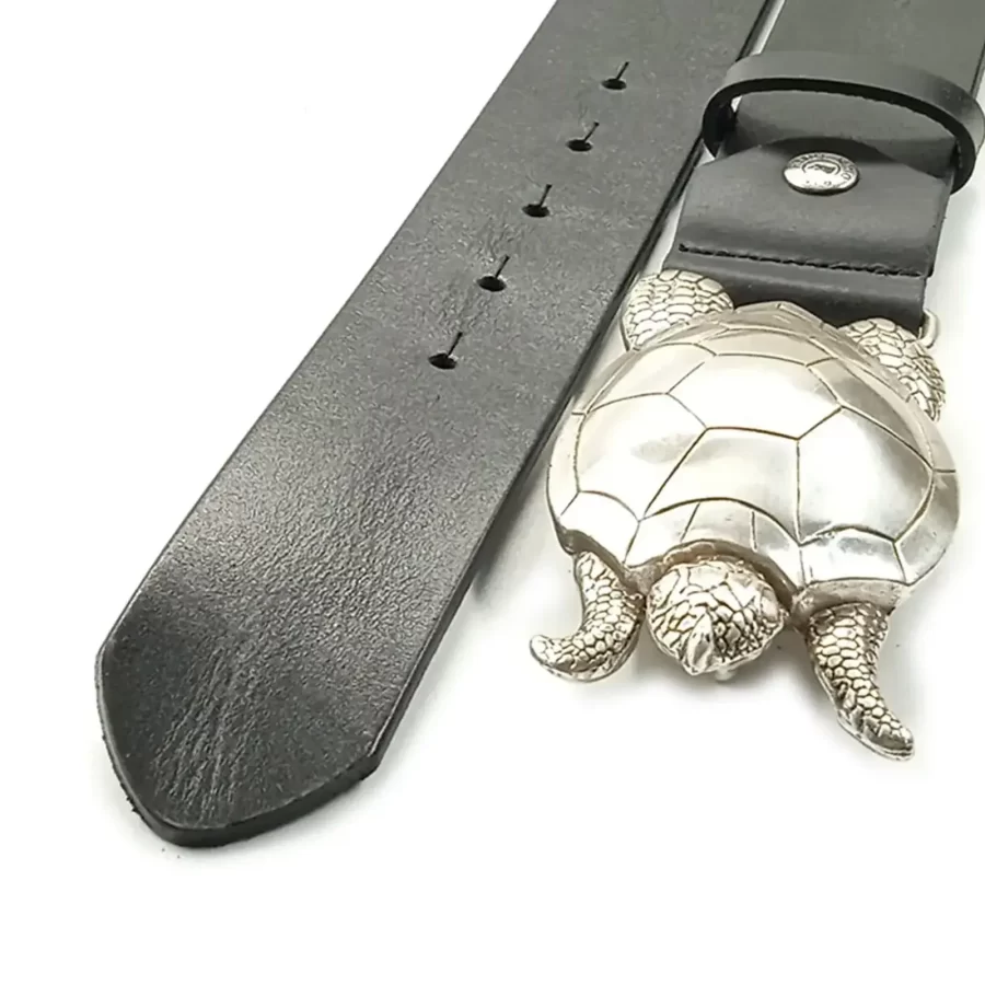 gents belt for jeans black real leather turtle buckle RIN 005107 205 01 9013 15 01 2