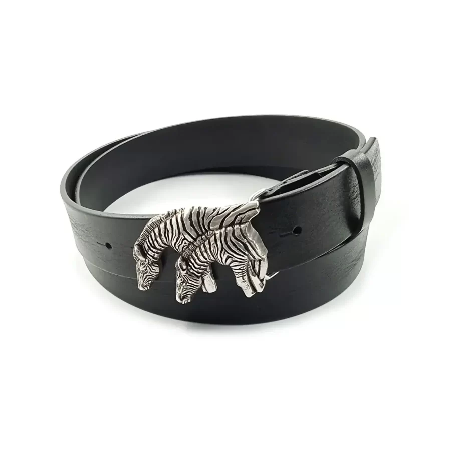 gents belt for jeans black real leather zebra buckle RIN 005107 205 01 9014 15 01 1