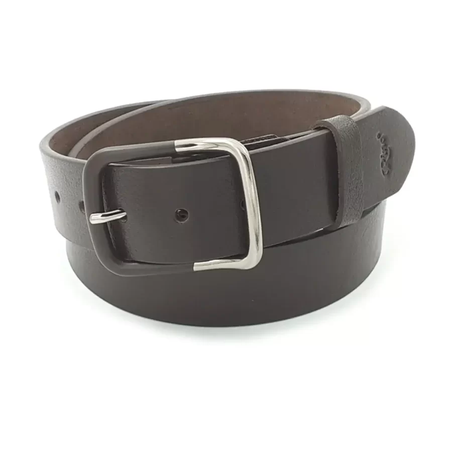 gents belt for jeans dark brown calf leather RIN 003116 203 1