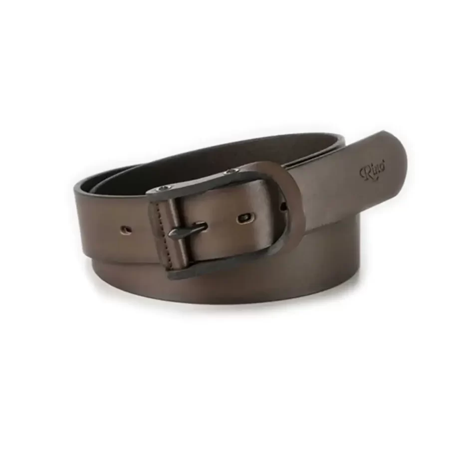gents belt for jeans dark brown calf leather covered buckle RIN 010548 100 04 3571 21 0104 1