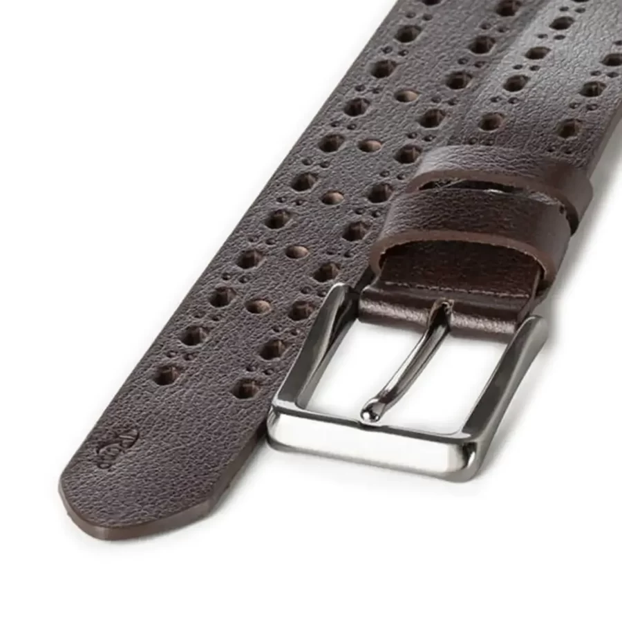 gents belt for jeans dark brown calf leather with holes RIN 010900 200 04 4119 30 0104 2