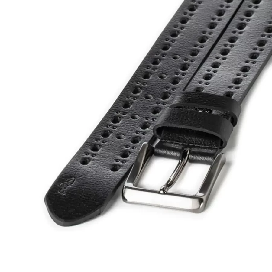 gents belt with holes black genuine leather RIN 010900 200 01 4119 30 0101 2