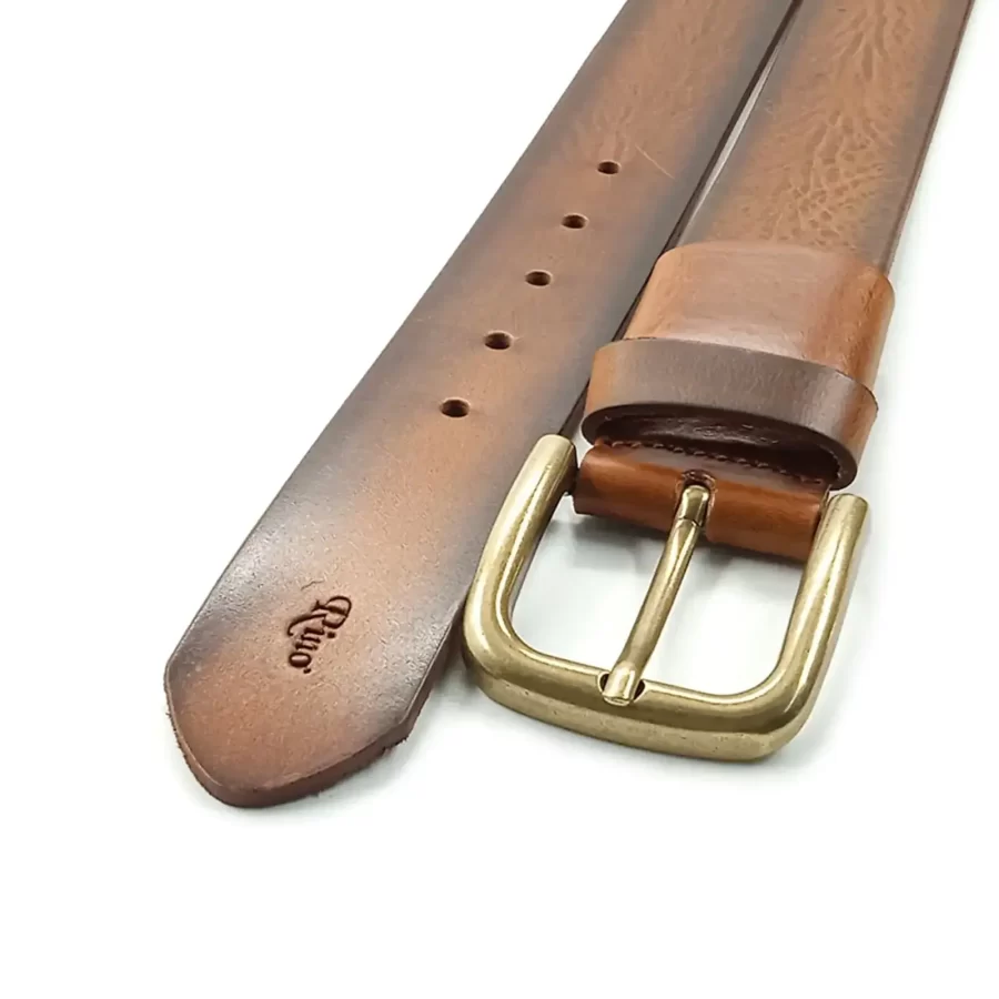 gents casual belt cognac tan leather gold buckle RIN 011098 205 07 2690 57 01 2