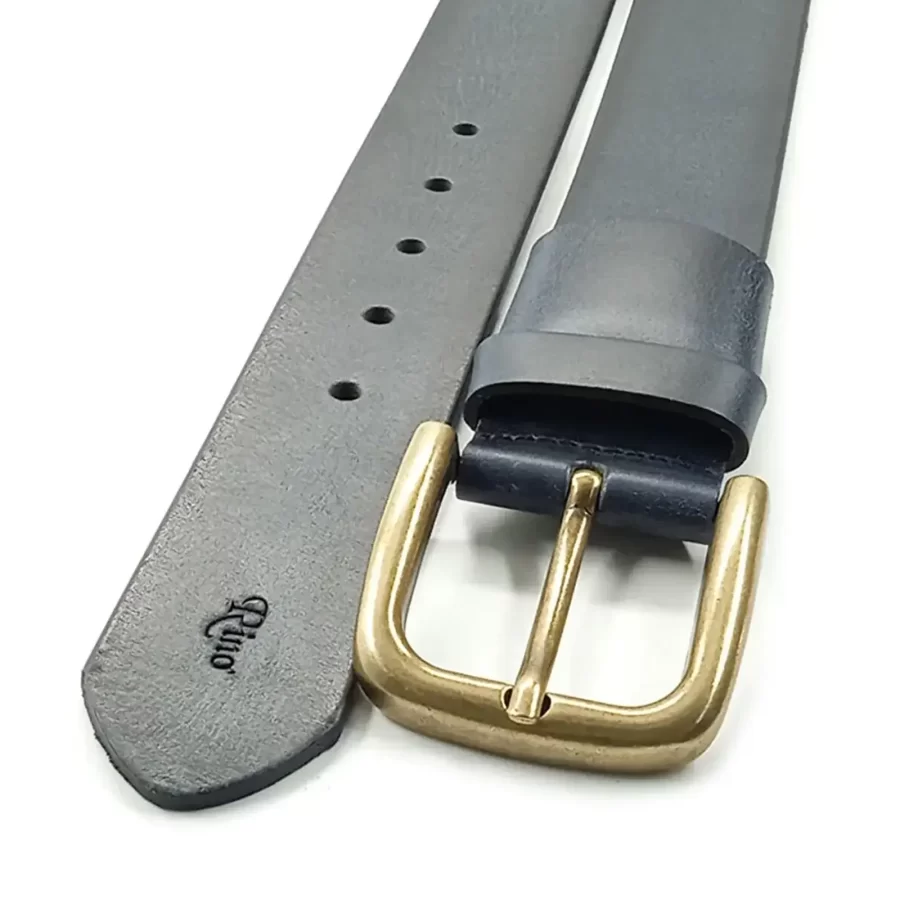 gents jeans belt navy blue gold buckle RIN 011098 205 21 2690 57 01 2