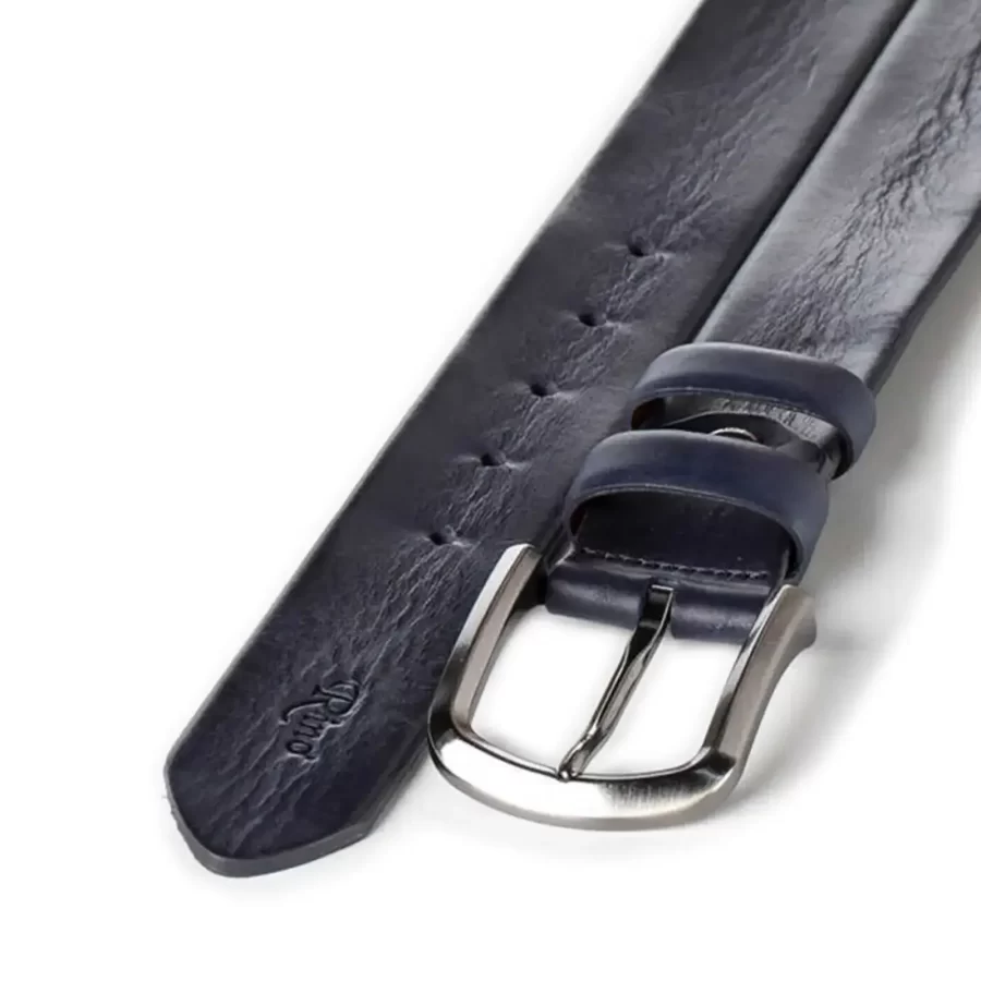 gents jeans belt navy blue leather RIN 005107 121 21 4120 30 0121 2