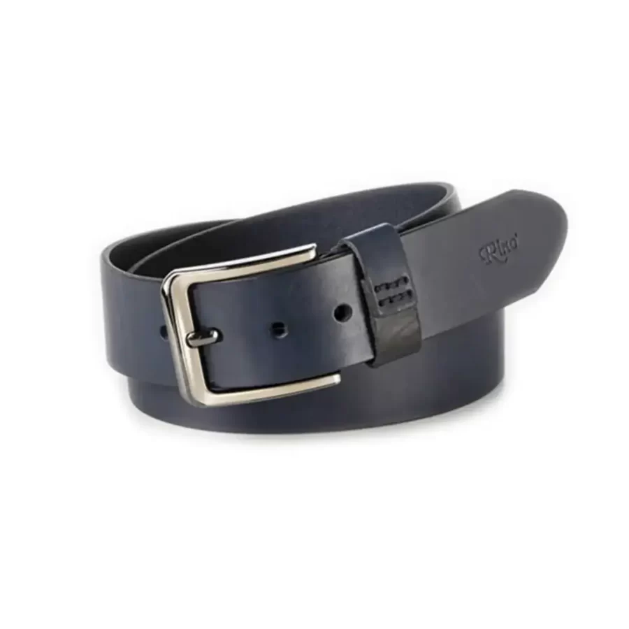 gents jeans belt navy blue leather RIN 005625 100 21 9513 50 0121 1