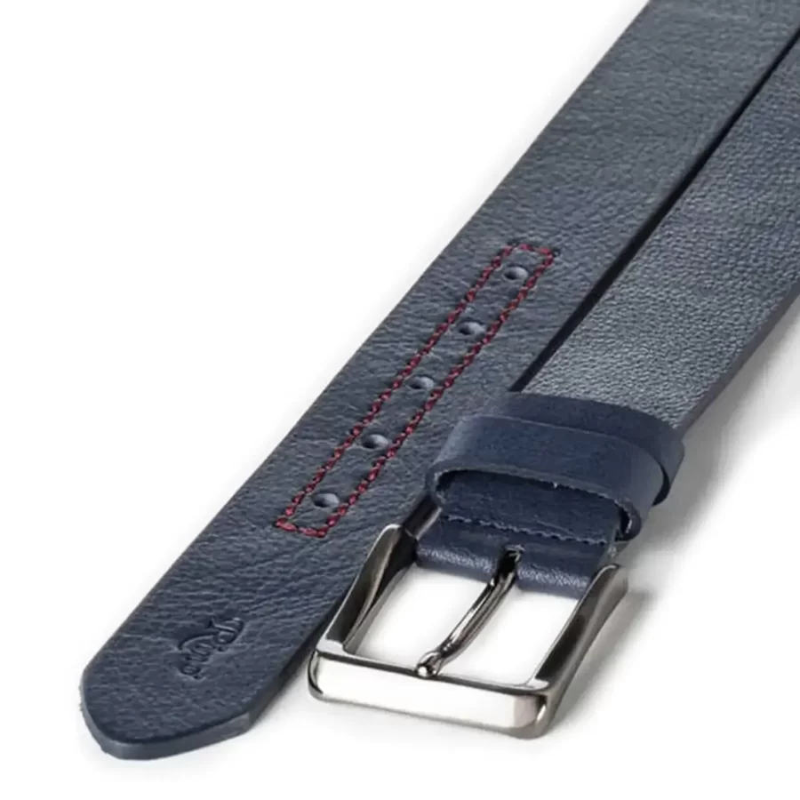 gents jeans belt navy blue leather RIN 005795 203 21 4119 30 0121 2